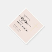 Serviette En Papier Baptême de Croix d'or minimal moderne (Coin)