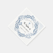 Serviette En Papier Baptême de fleurs bleues (Coin)