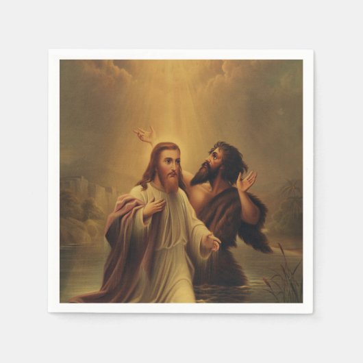 Serviette En Papier Baptême de Jésus-Christ (Devant)