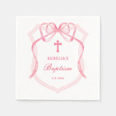 Serviette En Papier Baptême de la crête rose (Devant)