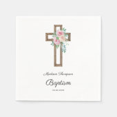 Serviette En Papier Baptême de la croix florale (Devant)