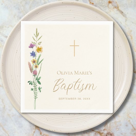 Serviette En Papier Baptême de la fleur sauvage 