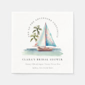 Serviette En Papier Baptême de mariage de voilier sarcelle foncée pays (Devant)