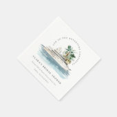 Serviette En Papier Baptême de mariage sur un navire de croisière Dusk (Coin)