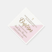 Serviette En Papier Baptême de petite fille en or et en rose (Coin)