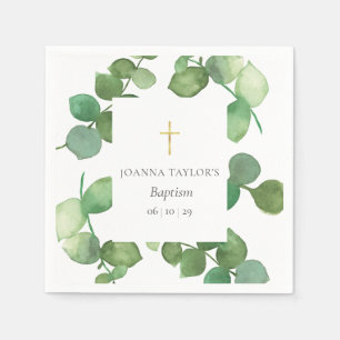 Serviette En Papier Baptême de verdure d'eucalyptus