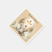 Serviette En Papier Baptême dorée Bébé Garçon Christening Baptême (Coin)