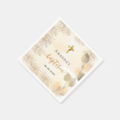 Serviette En Papier Baptême eucalyptus parties scintillant dorée monog (Coin)
