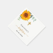Serviette En Papier Baptême eucalyptus rustique tournesol garçon fille (Coin)