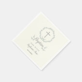 Serviette En Papier Baptême Feuille bleue et verte (Coin)