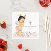 Serviette En Papier Baptême Fille Ange Baptême (En situation)
