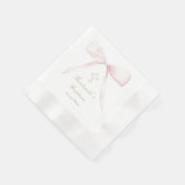 Serviette En Papier Baptême fille arc rose (Coin)