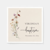Serviette En Papier Baptême fleur sauvage (Devant)