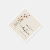 Serviette En Papier Baptême fleur sauvage (Coin)
