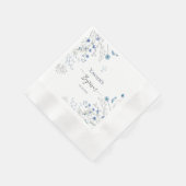 Serviette En Papier Baptême fleur sauvage bleu (Coin)