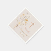 Serviette En Papier Baptême Fleur sauvage élégant / Baptême (Coin)