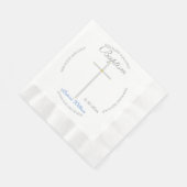 Serviette En Papier Baptême Garçon croisé en argent bleu (Coin)