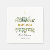Serviette En Papier Baptême Gold Cross (Devant)