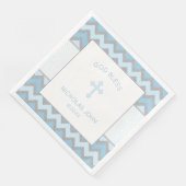 Serviette En Papier Baptême gris bleu rustique Christening Napkin (Coin)