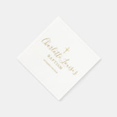 Serviette En Papier Baptême moderne signature dorée (Coin)