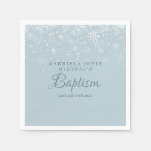 Serviette En Papier Baptême Ondoiement Flocons de Neige