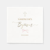 Serviette En Papier Baptême petit arc rose (Devant)