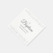 Serviette En Papier Baptême poussière d'étoiles argentées (Coin)