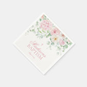 Serviette En Papier Baptême rose Floral Hydrangea Botanical Blooms (Coin)