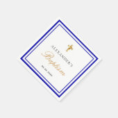 Serviette En Papier Baptême royal bleu blanc nom bébé garçon (Coin)