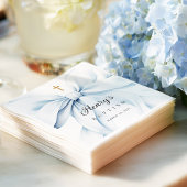 Serviette En Papier Baptême Ruban Bleu Bébé