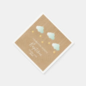 Serviette En Papier Baptême rustique Christening Twinkle Stars (Coin)