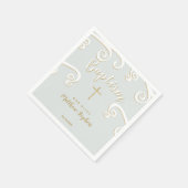 Serviette En Papier Baptême se répand en poudre bleu et or (Coin)