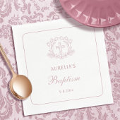 Serviette En Papier Baptême simple de croix rose florale