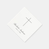 Serviette En Papier Baptême simple écriture croix (Coin)