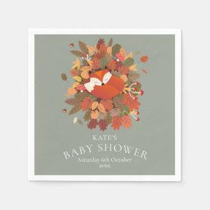 Serviette En Papier Baptême / Sprinkle de bébé renardeau de la forêt