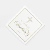 Serviette En Papier Baptism Gold and white napkin (Coin)