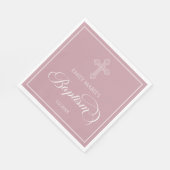 Serviette En Papier Baptism Gold boho Mauve modern napkin (Coin)