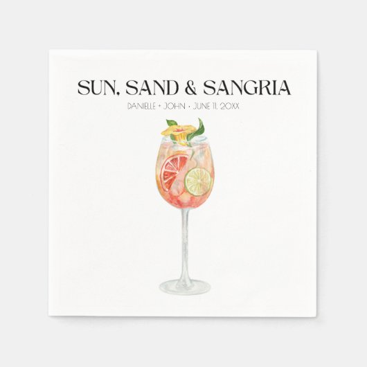 Serviette En Papier Bar à boissons Tropical Beach Wedding serviettes (Devant)