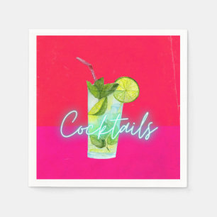 Serviette En Papier Bar à cocktails d'art moderne coloré
