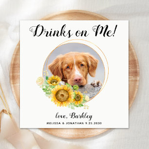 Serviette En Papier Bar à cocktails personnalisé Mariage chien