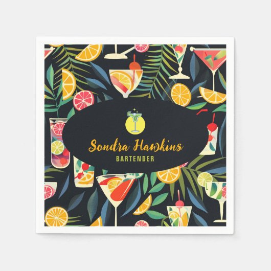 Serviette En Papier Bar à cocktails Professional | Orange frais (Devant)