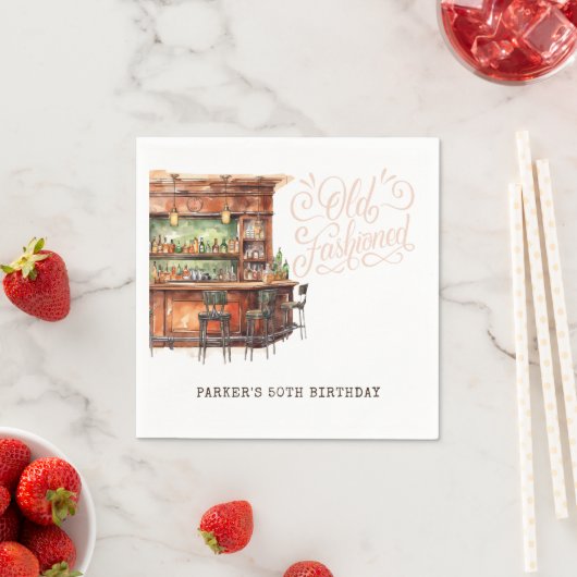 Serviette En Papier Bar Ancien Âgé Adulte Anniversaire N'Importe Quel  (En situation)