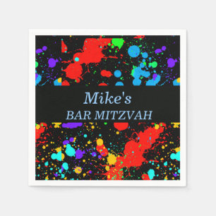 Serviette En Papier Bar/Bat Mitzvah personnalisé, Éclaboussure de pein