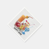 Serviette En Papier Bar Cocktails Sur Bois (Coin)