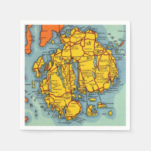 Serviette En Papier Bar Harbour - Mt Desert Island