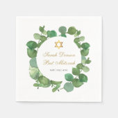 Serviette En Papier Bar Mitzvah Bat mitzvah Aquarelle Verdure (Devant)