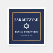 Serviette En Papier Bar Mitzvah Bleu et Or (Devant)