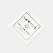 Serviette En Papier Bar Mitzvah Blue White Gold (Coin)