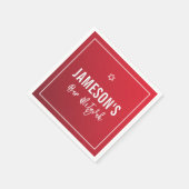 Serviette En Papier BAR MITZVAH étoile moderne rouge Bourgogne dégradé (Coin)