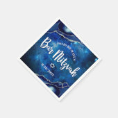 Serviette En Papier Bar Mitzvah Navy Agate Blue Galaxy White Script (Coin)